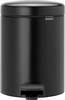 brabantia 8710755112928 8710755112928 Pedálový odpadkový koš, 5 l, ocel, (š x v x h) 205 x 291 x 272 mm, černá, 1 ks