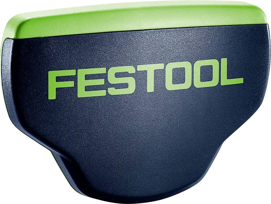 Festool - farbený v černé a zelené barvě příslušenství nářadí nebo pouzdro s закругленým trojúhelníkovým tvarem.
