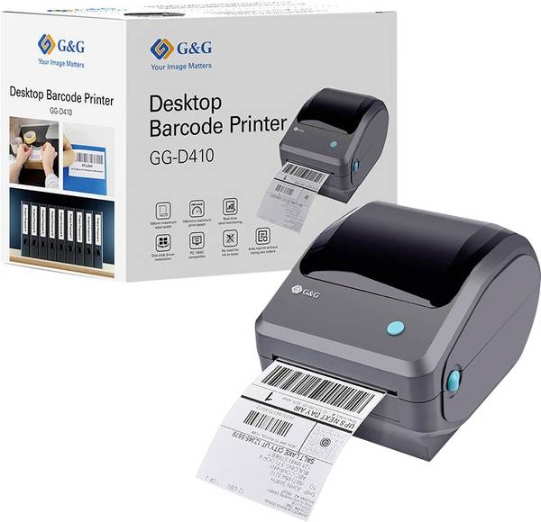 G&G GG-D410 tiskárna štítků    Šířka etikety (max.): 108 mm Bluetooth®, Wi-Fi