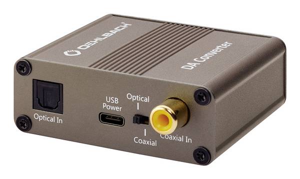 Oehlbach D1C6035  cinch / koaxiální / Toslink / USB-C® audio adaptér [2x Digitální audio (koaxiální), Digitální audio (optický), USB-C® - 2x Cinch (stereo)] hnědá