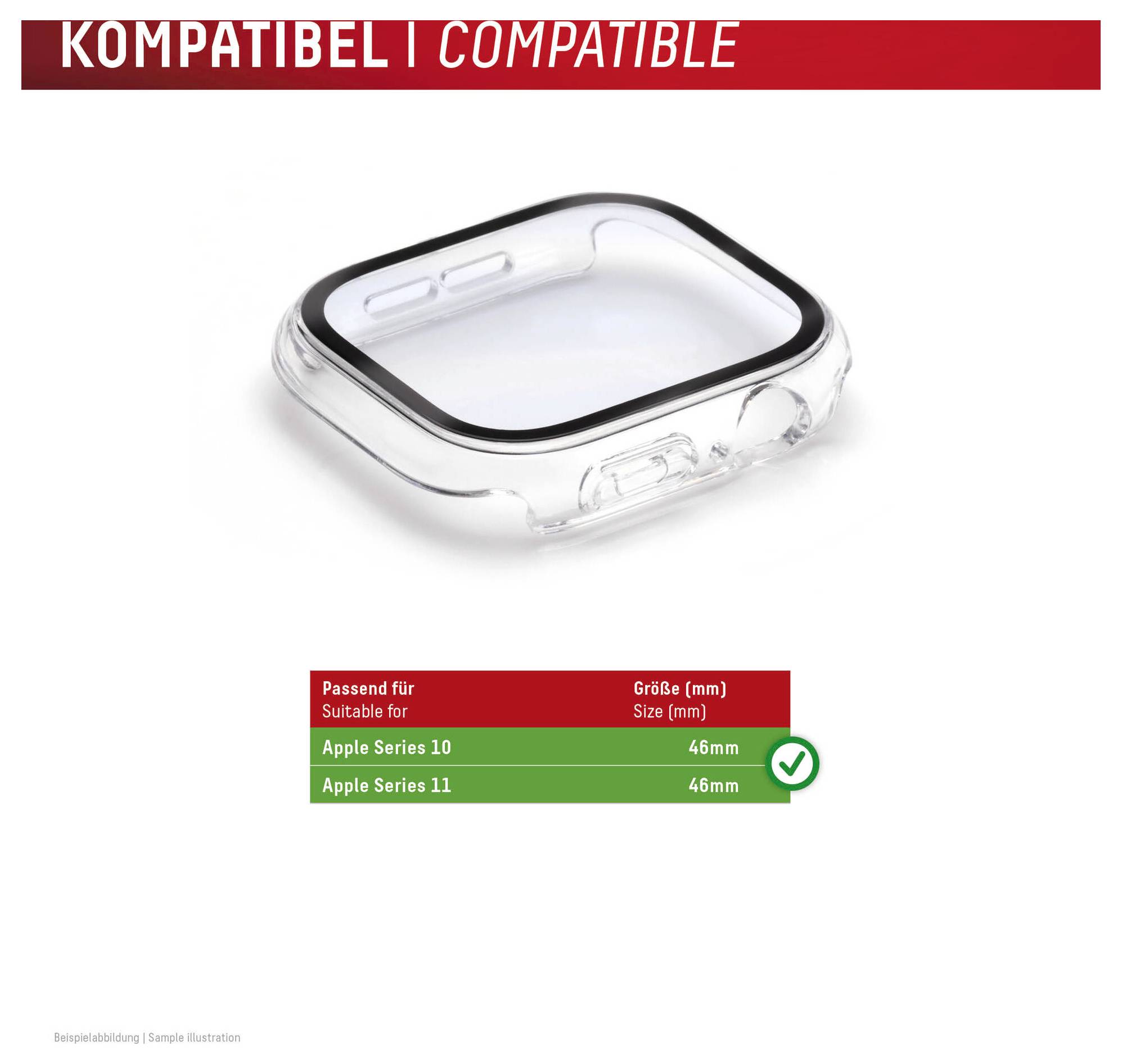 Čiré ochranné pouzdro pro Apple Watch; kompatibilní s Apple Series 10 a Series 11, oba 46 mm.
