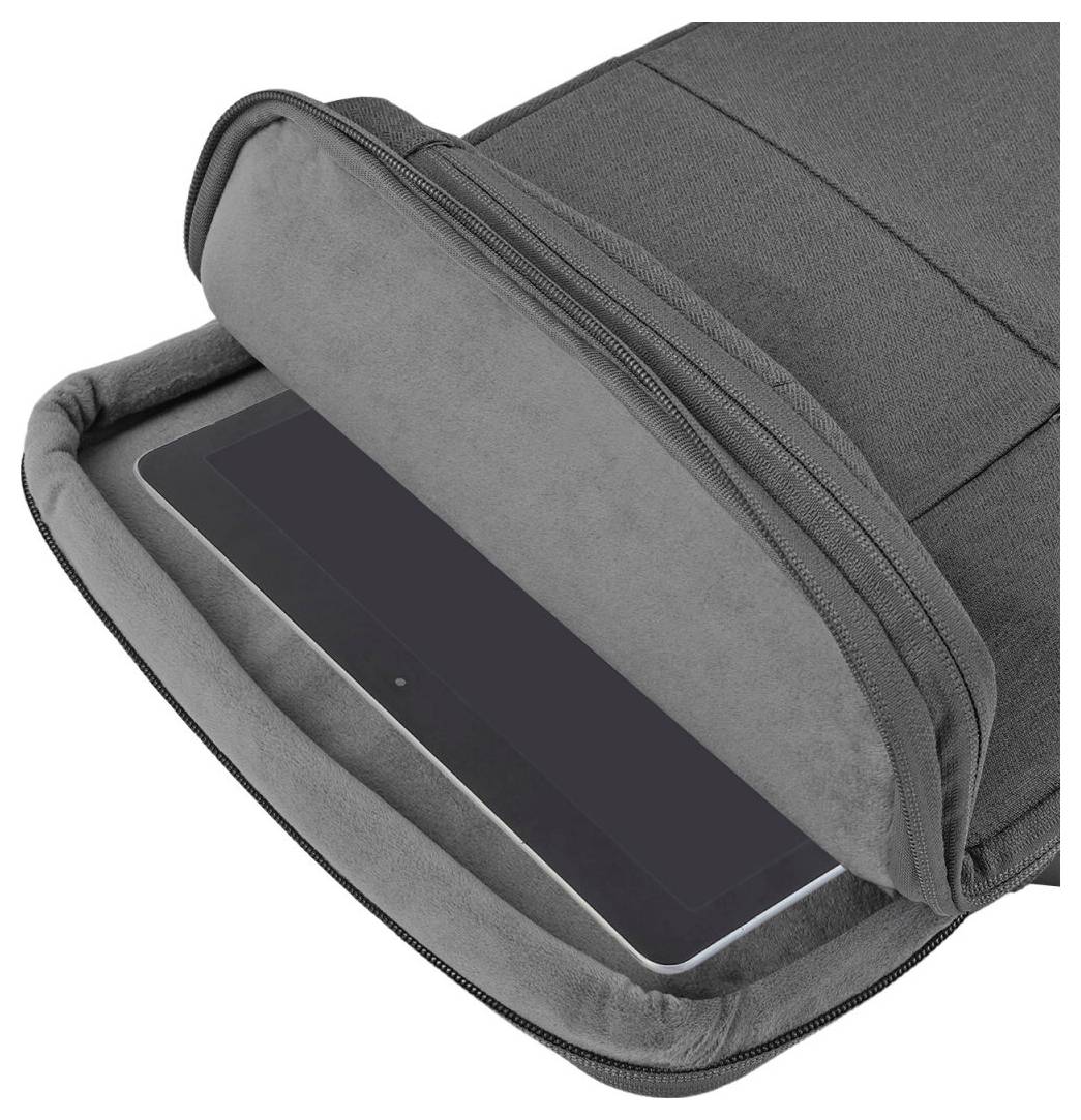 Otevřená polstrovaná kapsa batoh pro notebook s tabletem nebo notebookem částečně vloženým, zobrazeno na bílém pozadí.