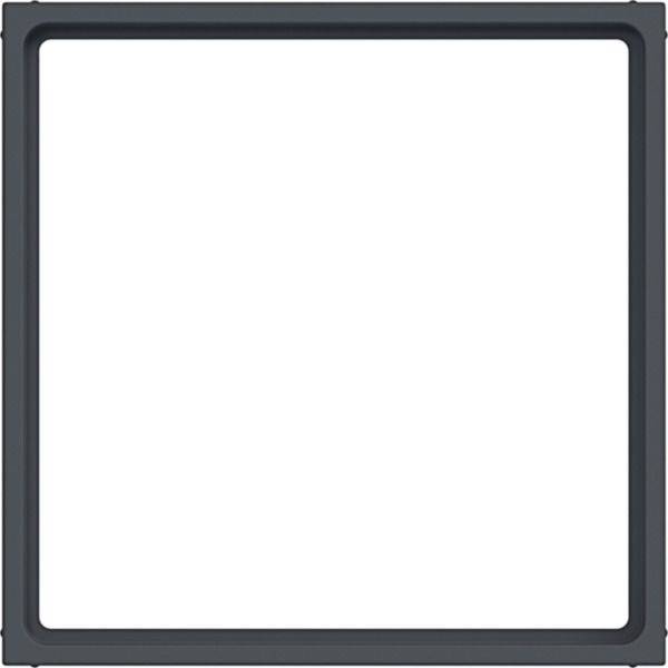 Šedý čtvercový rám s prázdným bílým středem, jako prázdný rám na obrázek nebo rámeček zařízení.