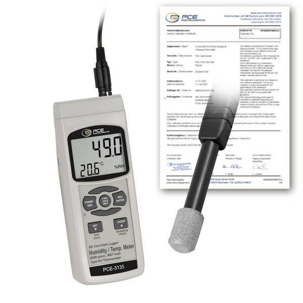 PCE Instruments PCE-313 S-ICA datalogger teploty a vlhkosti šedá PCE-313 S-ICA