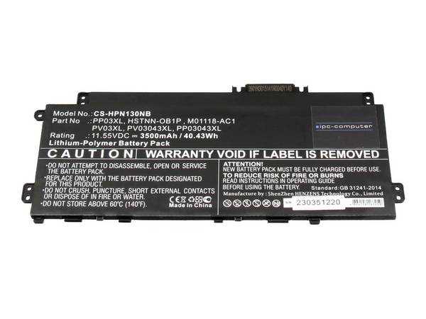 ipc-computer akumulátor do notebooku Akku PP03 REPLACE 11.55 V 3500 mAh IPC-Computer