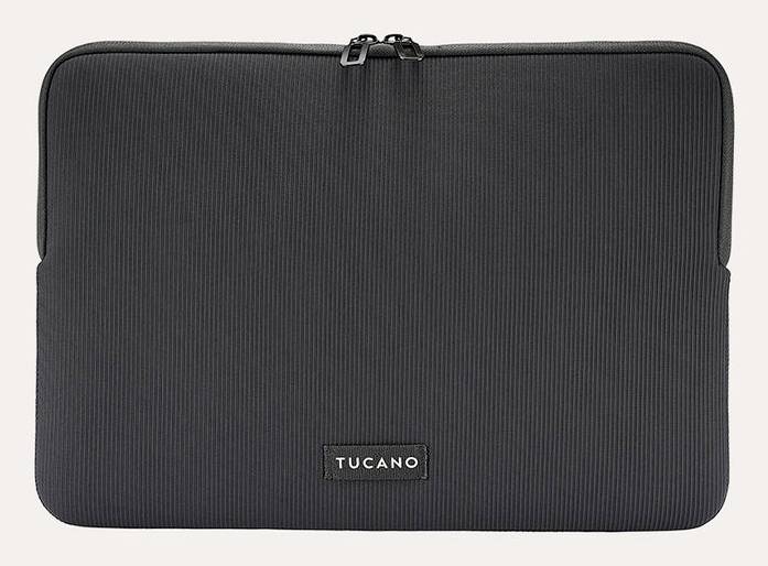 Pouzdro na notebook Black Tucano se zipem a texturovaným vnějškem.