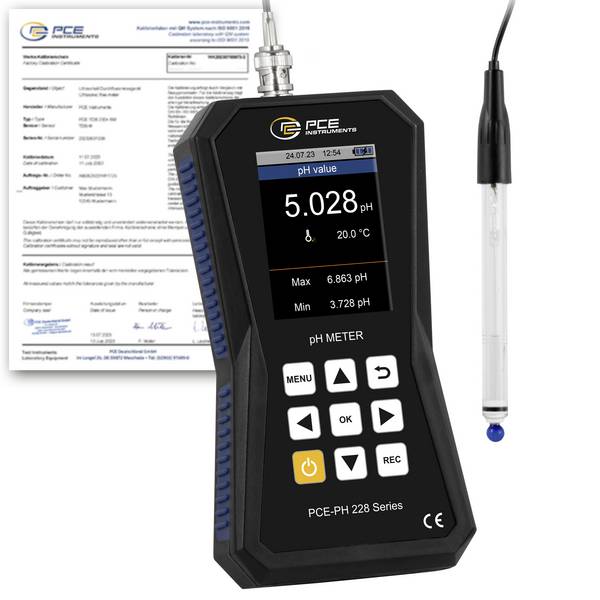PCE Instruments PCE-PH 228HTE-ICA pH metr Kalibrováno dle (ISO) pH hodnota , teplota, redox (ORP)