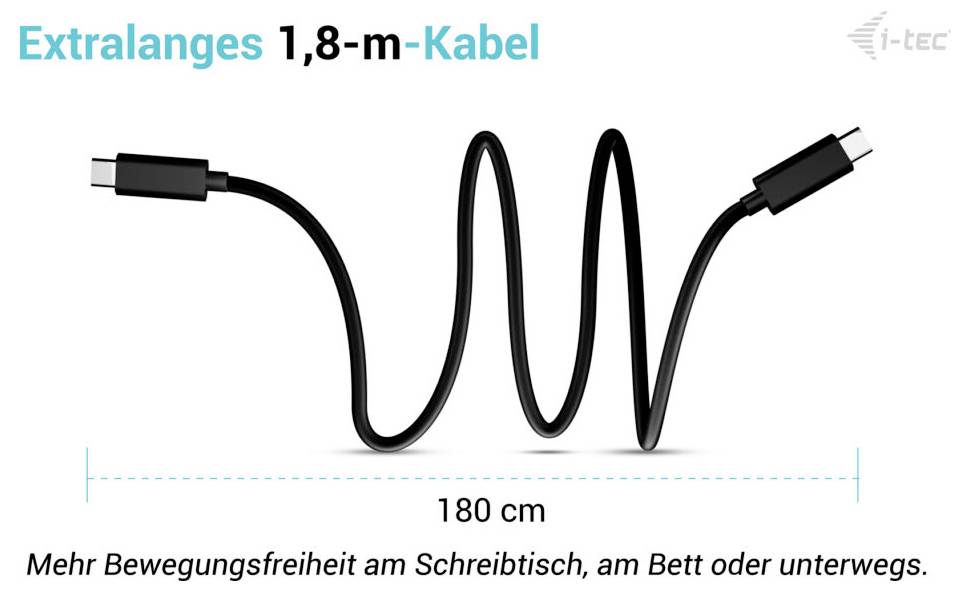 i-tec Kabel USB-C USB 2.0 1.8 m černá C31CHRGCBL180CM-2