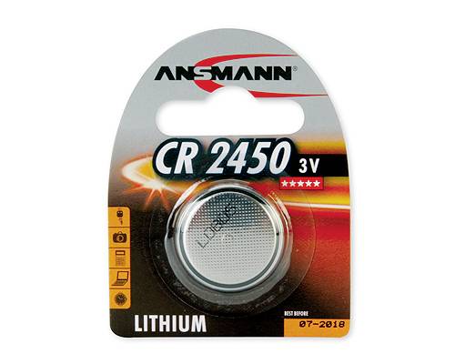 Ansmann CR2450 3V lithiová knoflíková baterie v maloobchodním balení.