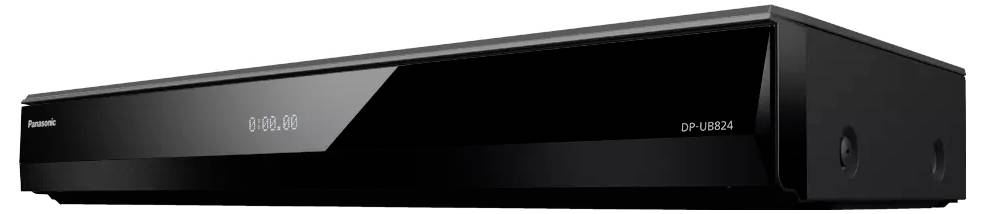 Černý digitální videorekordér Panasonic s lesklým předním displejem a kontrolními indikátory.