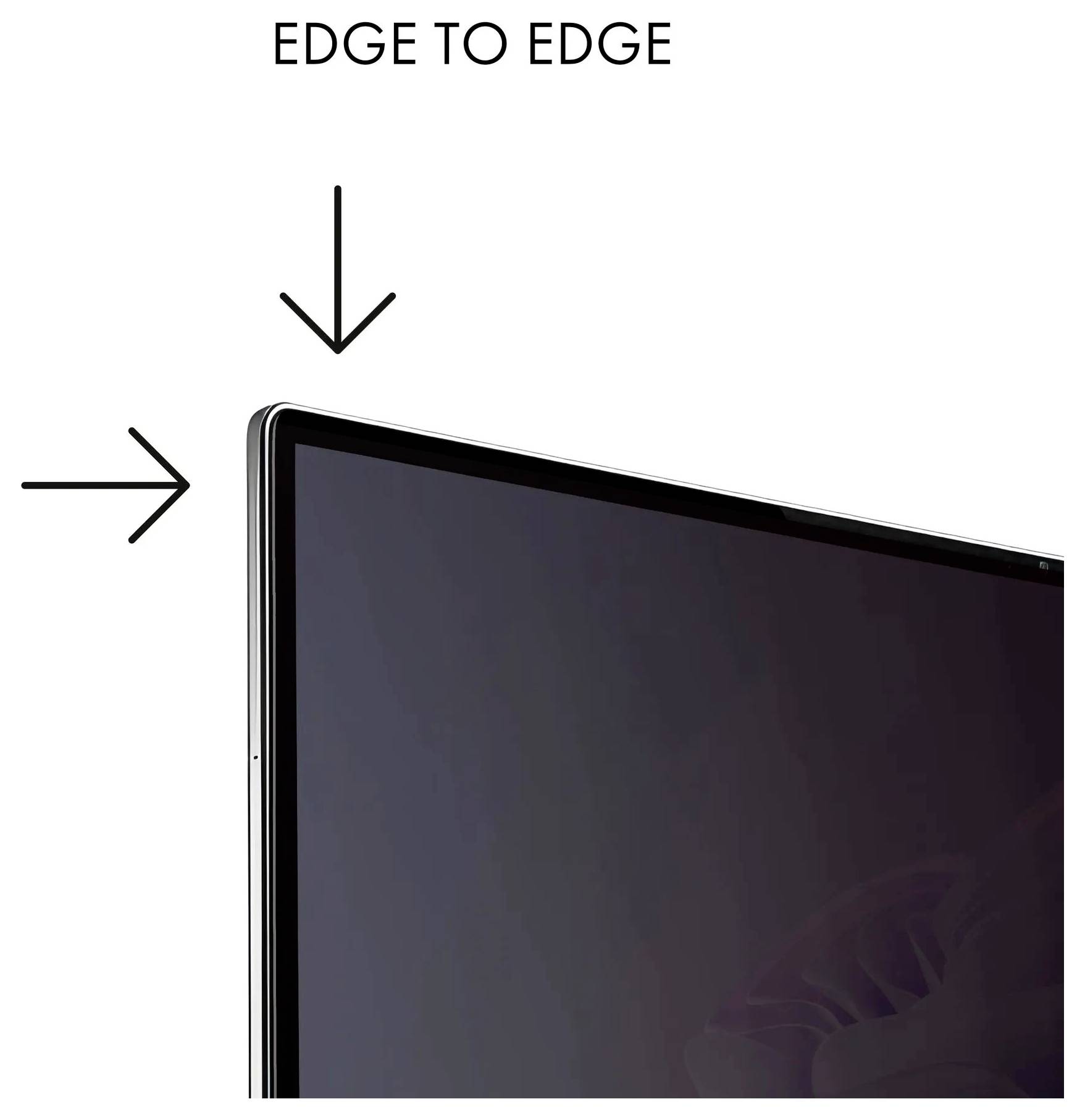 Displej od kraje ke kraji s velmi tenkými horním a bočním rámečky, znázorněno šipkami a označením "EDGE TO EDGE".