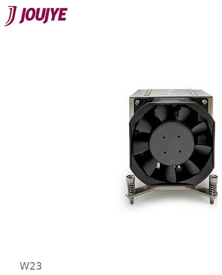 JouJye W23 počítačový chladicí ventilátor, zobrazený na bílém pozadí.