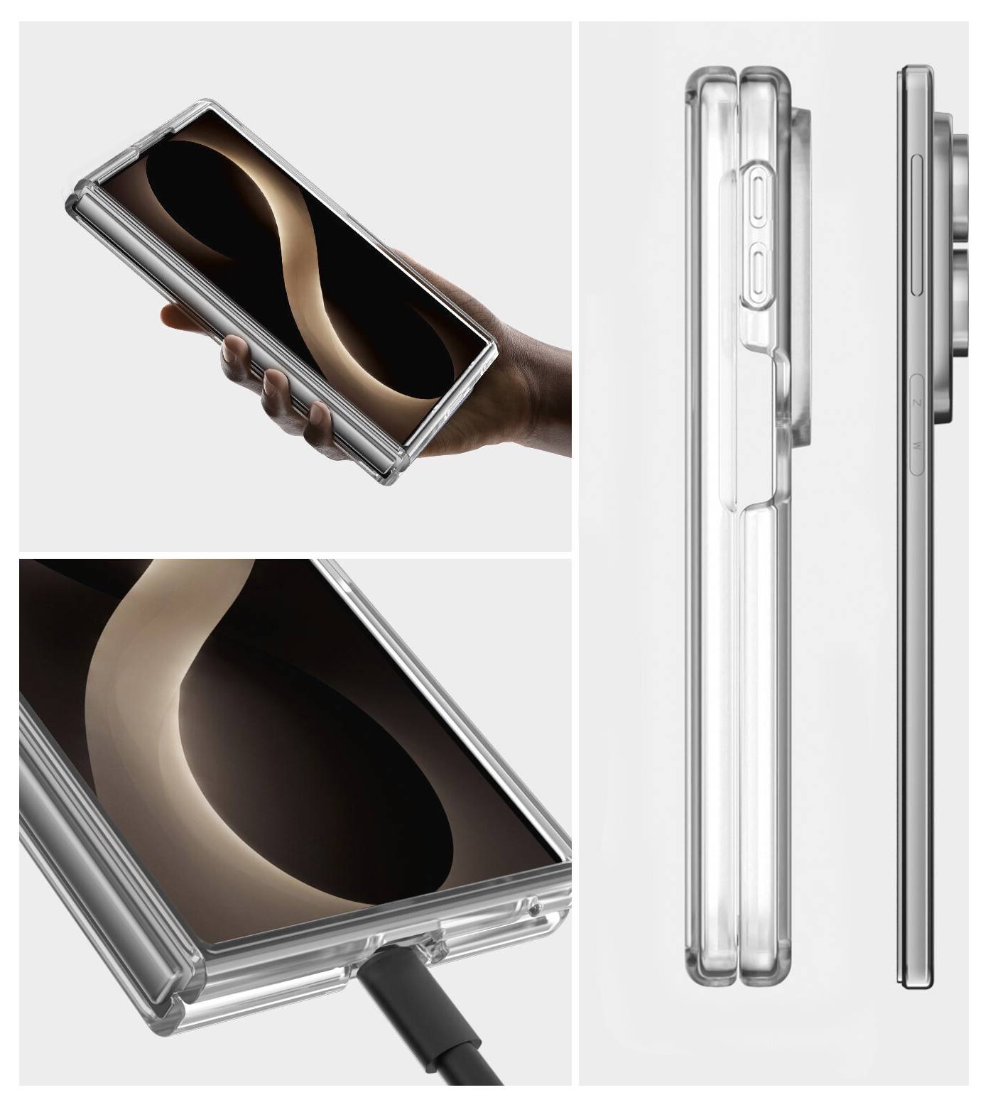 4Smarts 360° Protection Se Pouzdro + sada ochranného skla Samsung Galaxy Z Fold8 transparentní 1552552 541877-2