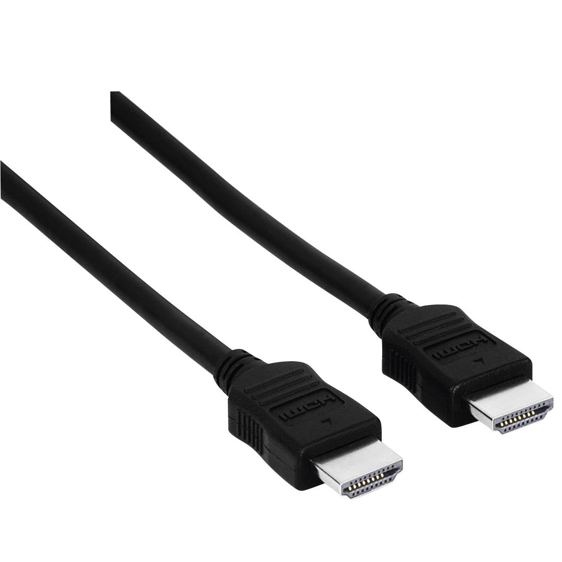 Dva černé HDMI kabely s konektory samcem na bílém pozadí.