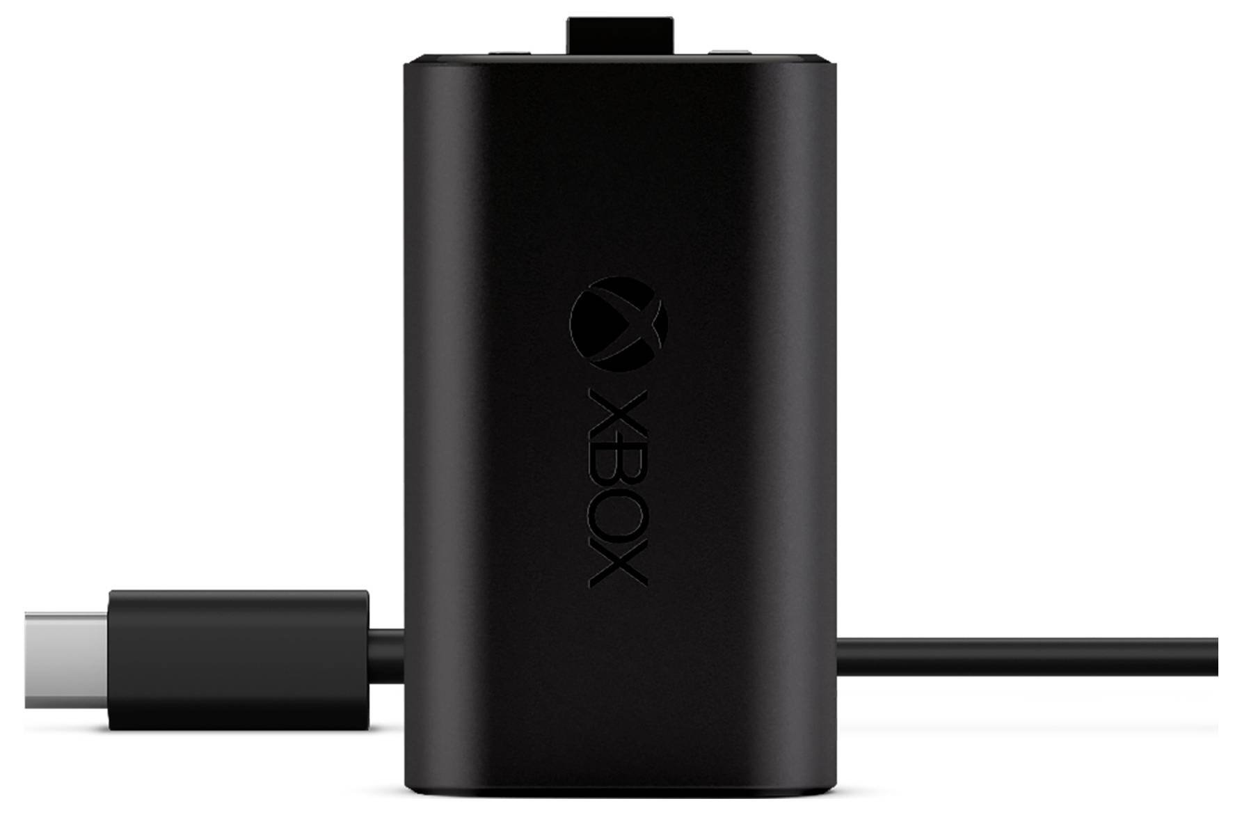 Černý adaptér Xbox nebo kabelový příslušenství zobrazené v přední pohledu s kabelem zapojeným na obou stranách
