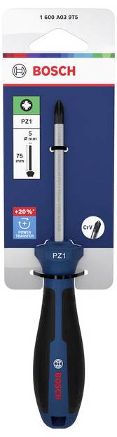 Bosch Professional Schraubendreher PZ1 x 75 mm 1600A039T5 křížový šroubovák Délka dříku: 75 mm-1