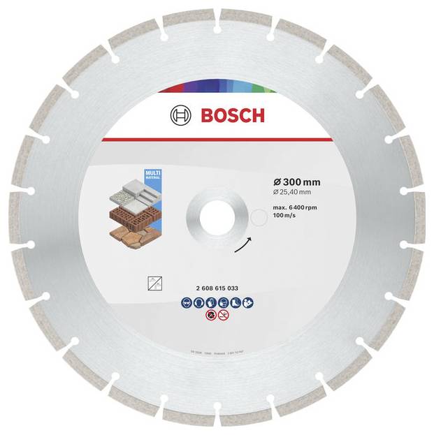 Bosch Accessories 2608615033 2608615033 diamantový řezný kotouč Průměr 300 mm Ø otvoru 25.40 mm beton, cihla, Měkká horn-0