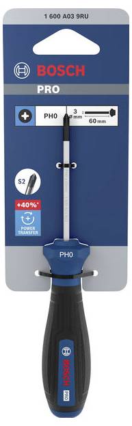 Bosch Professional PRO Schraubendreher PH0 x 60 mm 1600A039RU křížový šroubovák Délka dříku: 60 mm-1