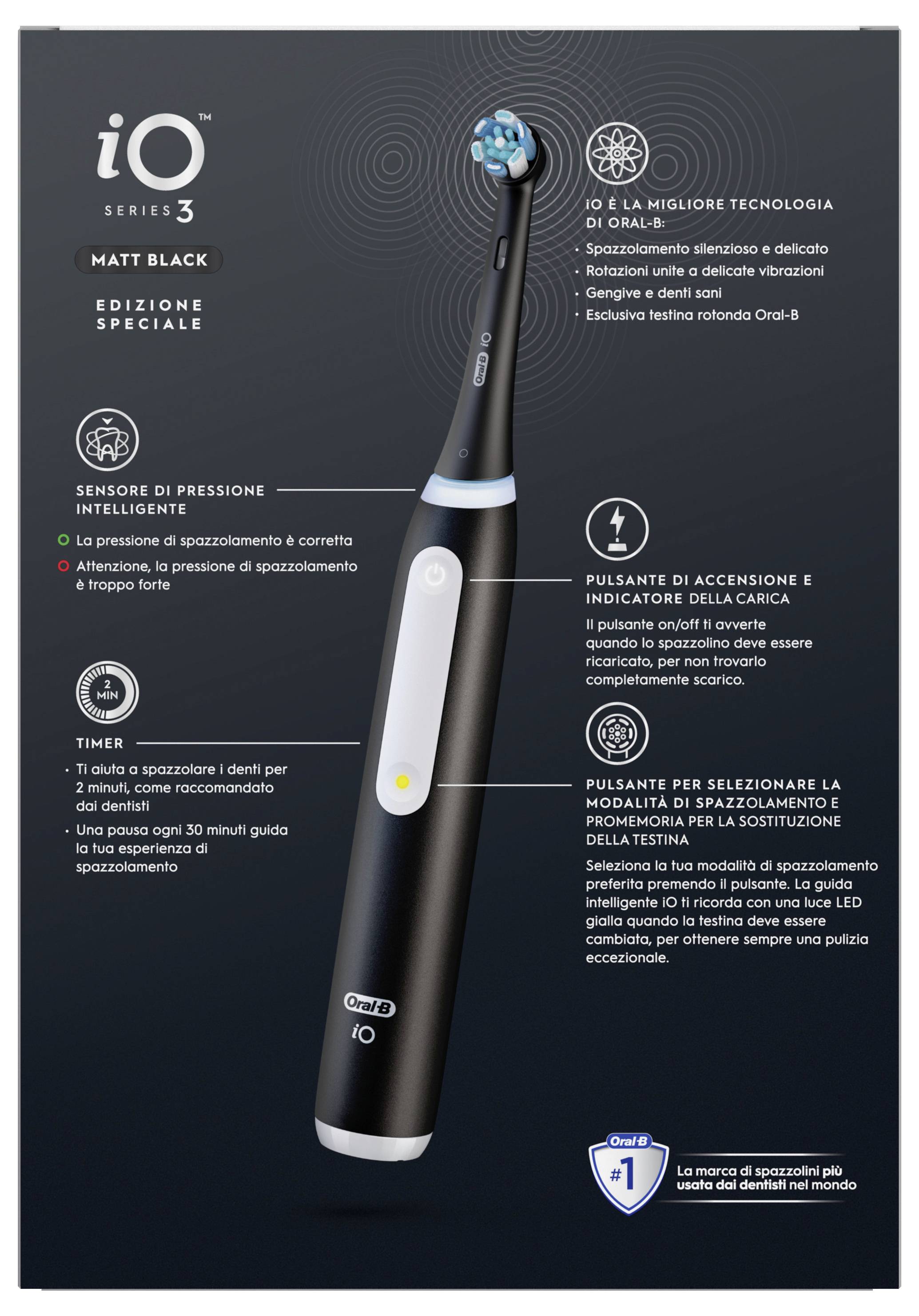 Oral-B Type 3757 elektrický kartáček na zuby, rotační/oscilační, černá, bílá, 613350-6