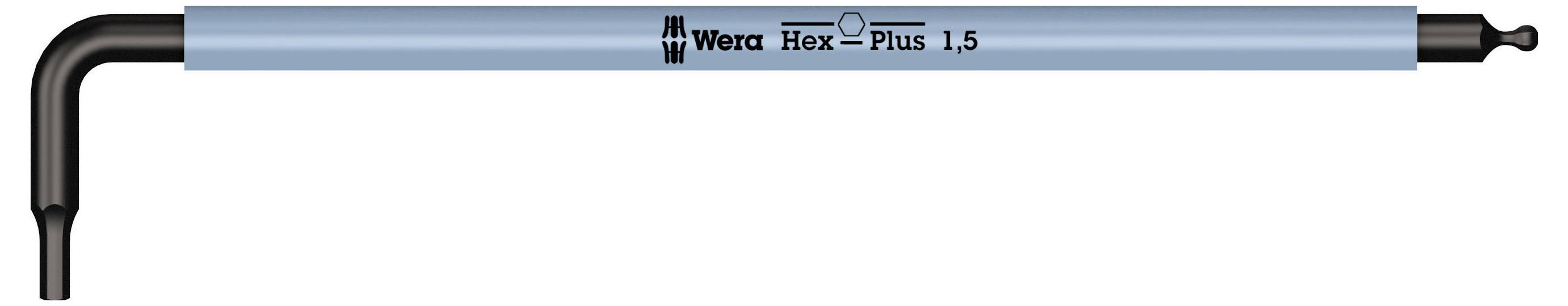 Sada šestihranných klíčů v černém skládacím pouzdře, seřazená podle velikosti v barvách duhy.
