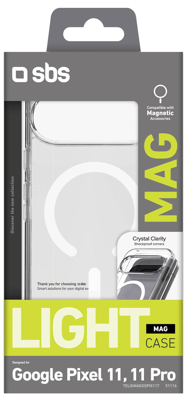 sbs mobile Light Mag Booklet Google Pixel 11, Pixel 11 Pro transparentní TELIGMAGGOPIX11T-1