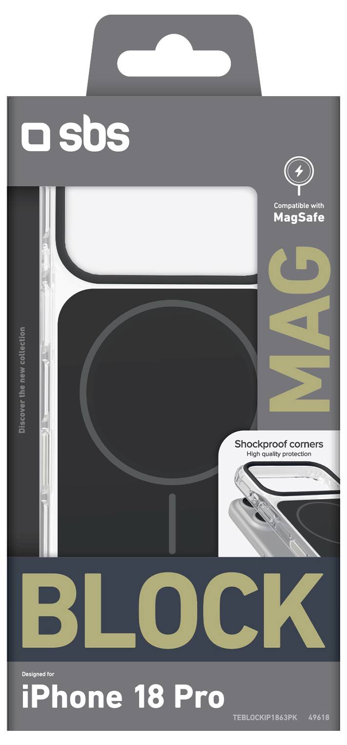 sbs mobile Block Mag zadní kryt na mobil Apple iPhone 18 Pro, iPhone 17 Pro černá TEBLOCKIP1863PK-1
