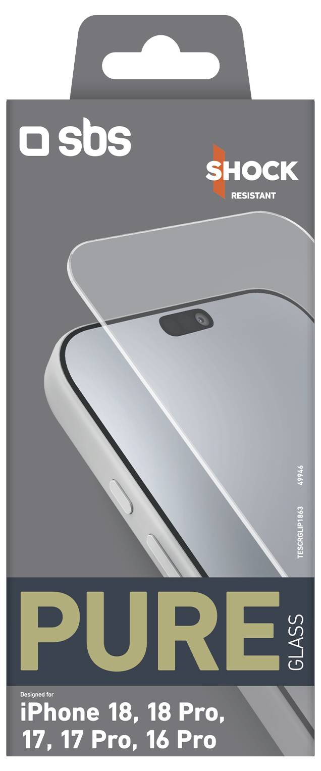 sbs mobile Pure ochranné sklo na displej smartphonu Apple IPhone 18, IPhone 18 pro, IPhone 17, IPhone 17 pro, iPhone 16 -1
