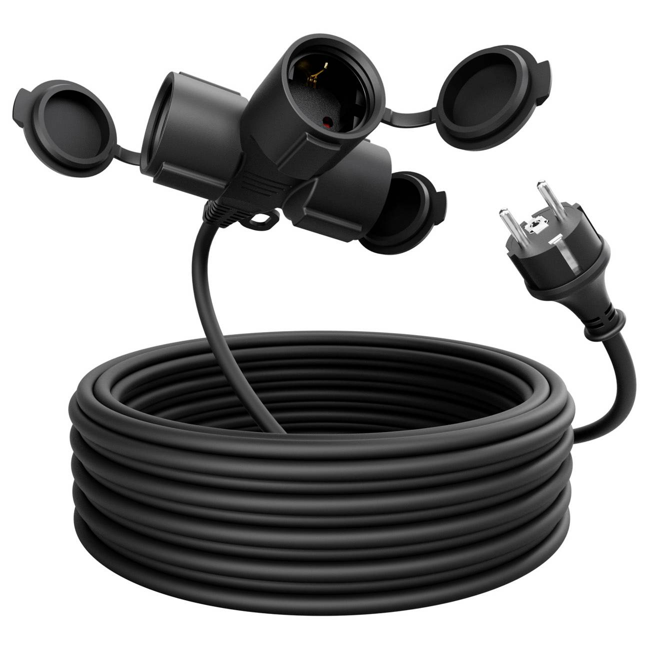 greate 911004 napájecí prodlužovací kabel, černá, 10 m