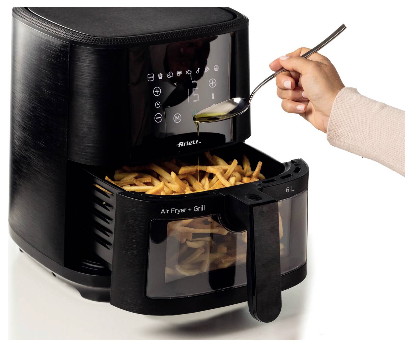 Ariete 00C462600AR0 Horkovzdušná fritéza 6 l nepřilnavý povlak, bez BPA, Digitální časovač, Pro potraviny, horkovzdušný,-1