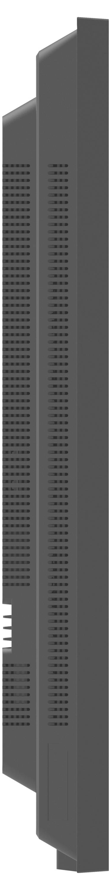 Tři složené tmavě šedé serverové nebo počítačové racky zobrazené v bočním pohledu, vertikálně zarovnané na bílém pozadí.