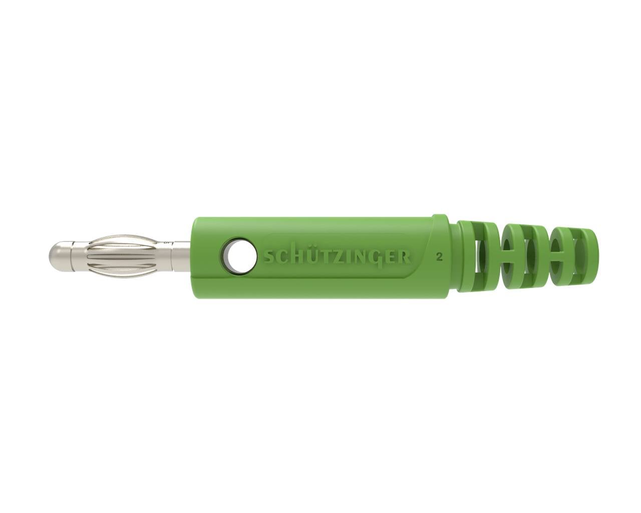 Schützinger DI FK 9800 L Ni / GN banánek zástrčka zástrčka, rovná Ø pin: 4 mm zelená 1 ks Bag