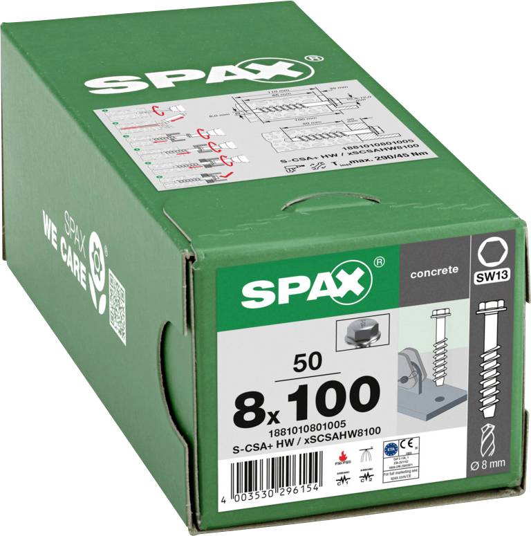SPAX 1881010801005 šroub do betonu 8 mm 100 mm 50 ks