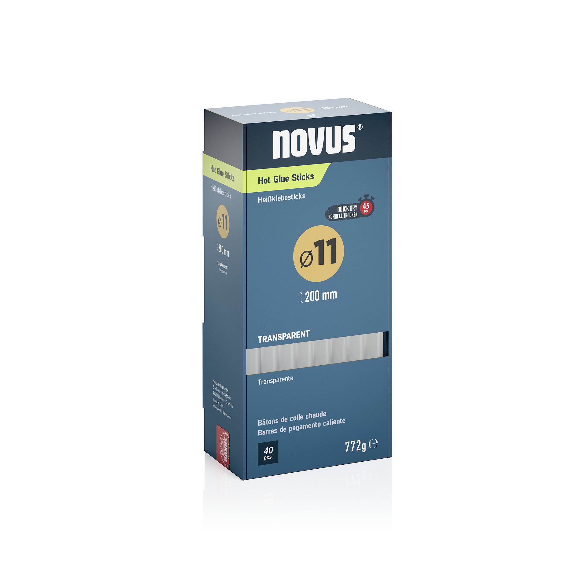 Novus Tools lepicí tyčinky 11 mm 200 mm transparentní 40 ks