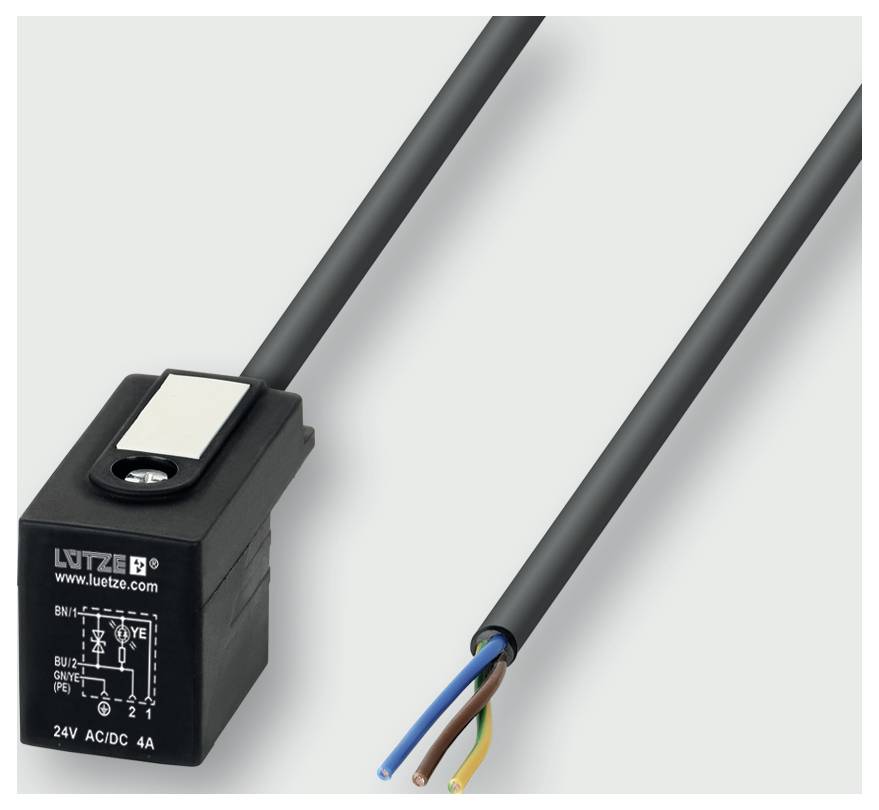 Ventilová zástrčka LS-BI-9647 10m PVC 180° 24V LS-BI-9647 10m PVC 180° 24V 709647 Lütze Množství: 1 ks