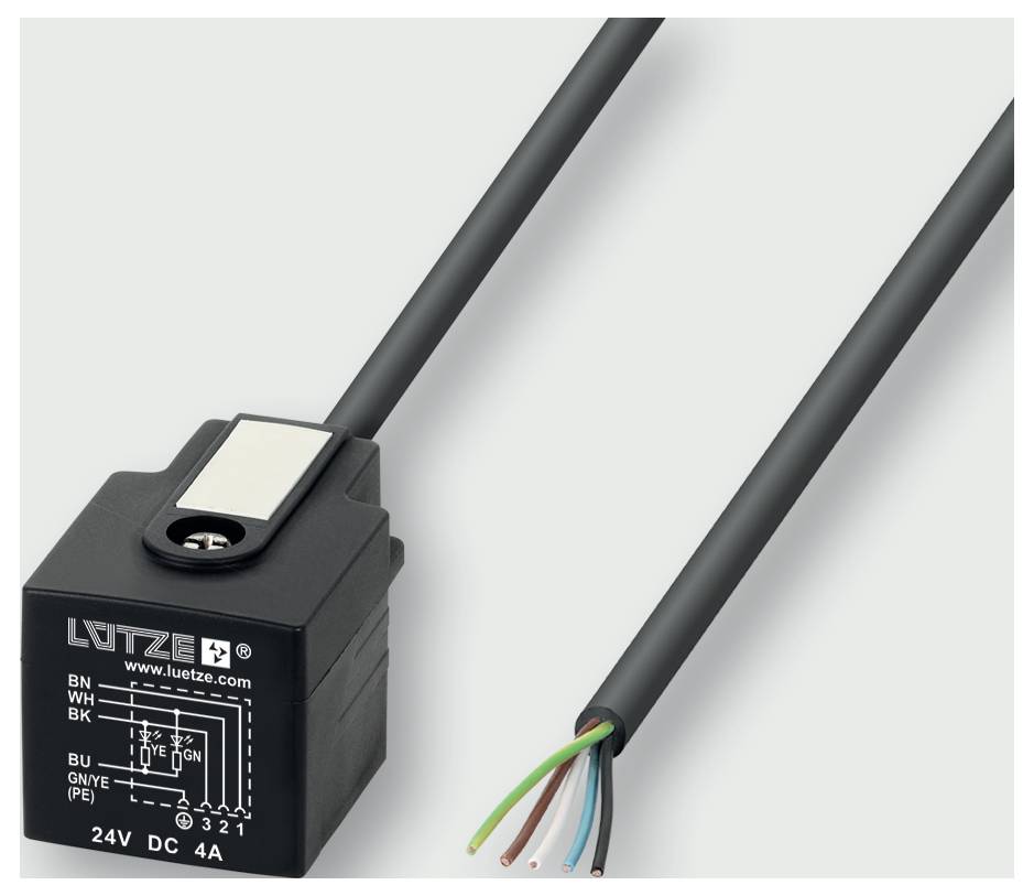 Ventilová zástrčka se speciální funkcí LDS-a-9771, 10m, PUR, 0° DC, 24 V. LDS-A-9771 10m PUR 0° DC 24V 709771 Lütze Množství: 1 ks