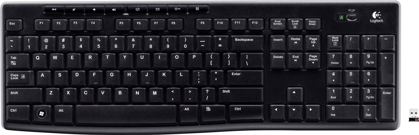 Logitech K270 bezdrátový klávesnice anglická, QWERTY vícebarevná