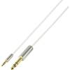 Prepojovací audio kábel SpeaKa, zástrčka jack 6,35 ⇔ zástrčka jack 3,5 mm, biela, 3 m