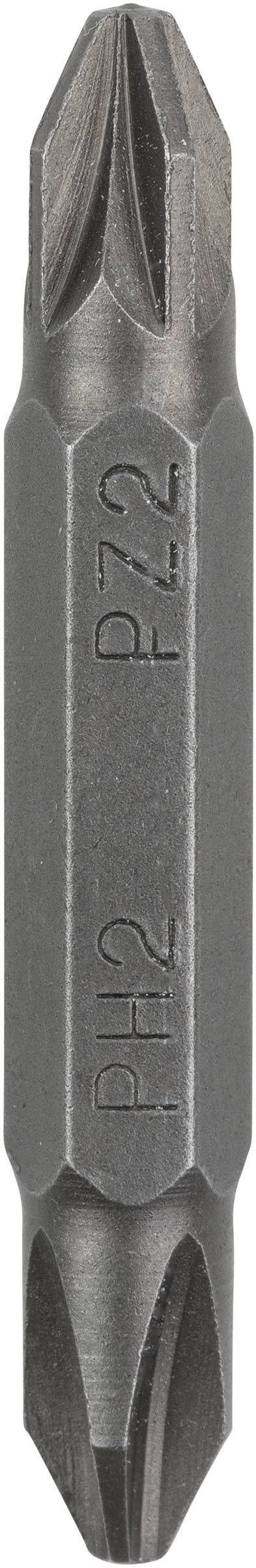 Oboustranný bit se dvěma křížovými profily, na kterém jsou vyraženy 'PH2' a 'PZ2'.