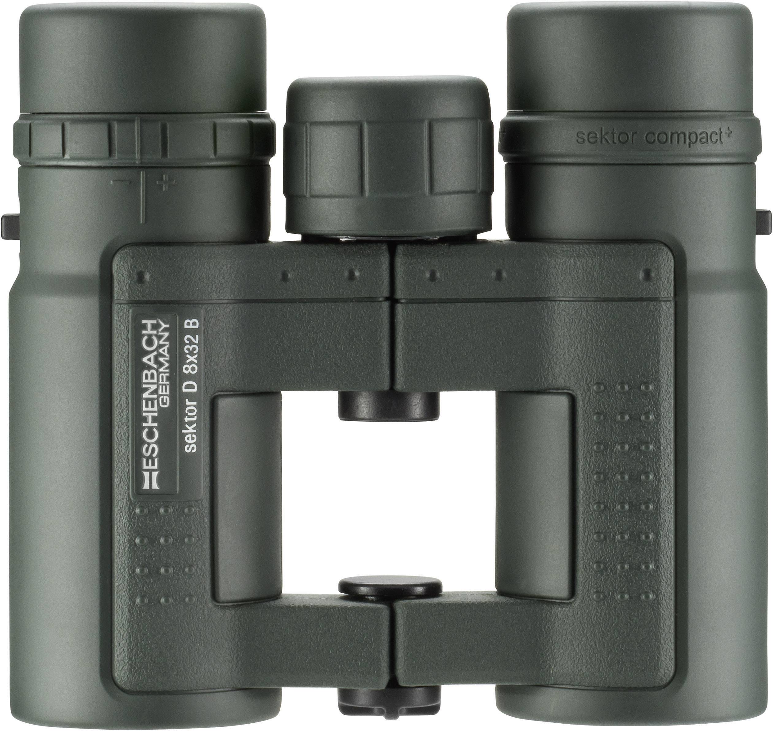Dalekohled v tmavě zelené barvě s nápisem 'Eschenbach Germany Sektor Compact 8x32 B'.