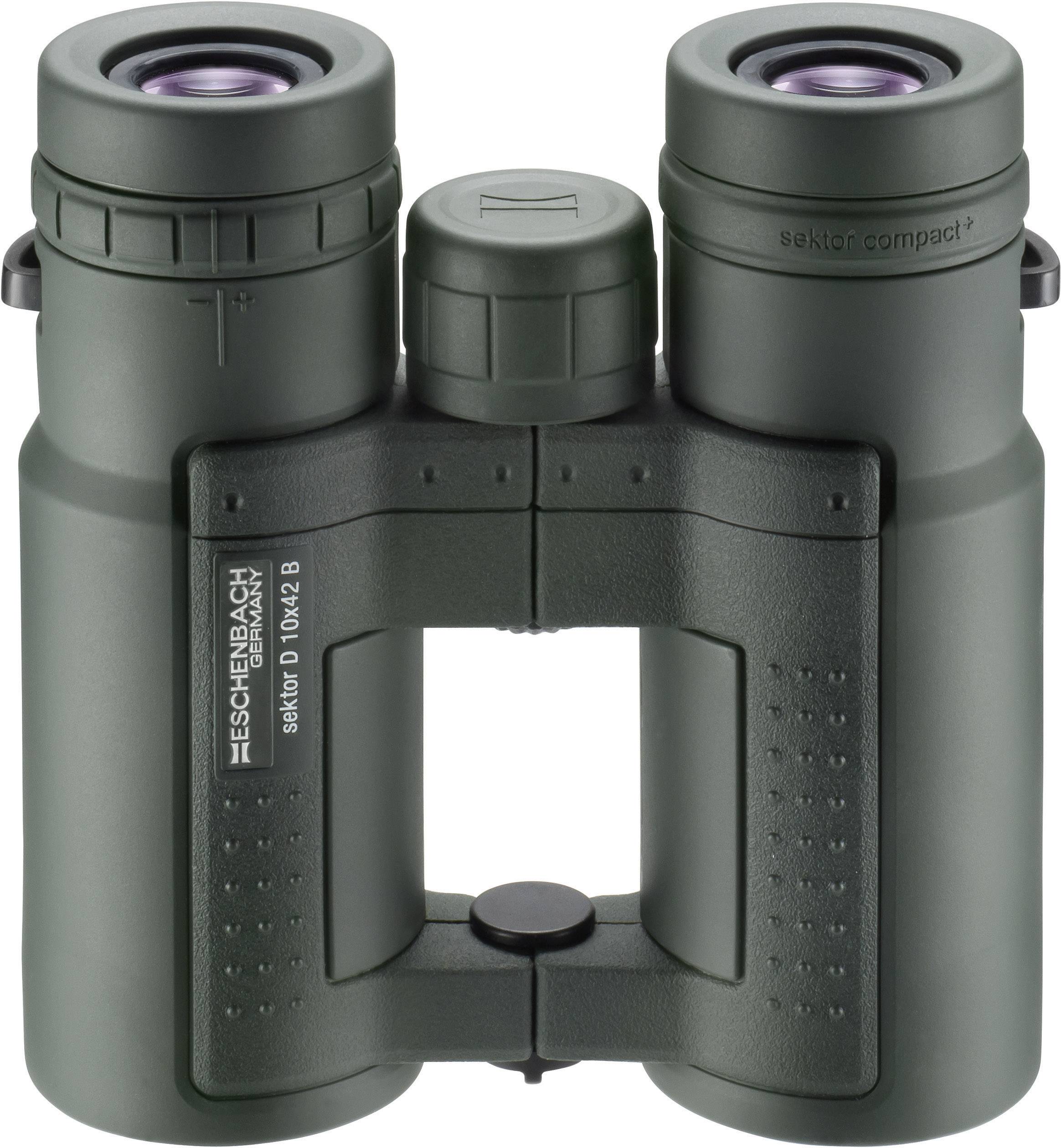Dalekohled v olivově zelené barvě s nápisem 'Eschenbach Sektor Compact 8x42 B', vhodný pro pozorování ptáků a venkovní aktivity.