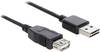 Delock USB kabel USB 2.0 USB-A zástrčka, USB-A zásuvka 1.00 m černá oboustranně zapojitelná zástrčka, pozlacené kontakty, UL certifikace 83370