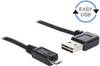 Delock USB kabel USB 2.0 USB-A zástrčka, USB Micro-B zástrčka 1.00 m černá pozlacené kontakty, UL certifikace 83382