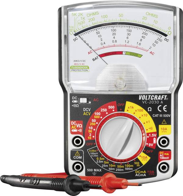 VOLTCRAFT VC-2030A analogový multimetr, CAT III 500 V