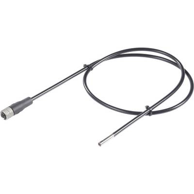 Černý teplotní senzorový kabel se stříbrným kovovým konektorem a dlouhým kabelem, vhodný pro technické aplikace.
