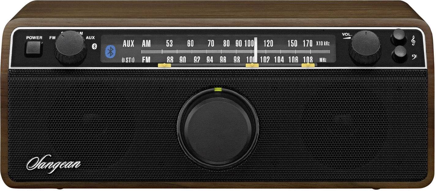 Stolní rádio Sangean WR12 BT Walnuss, AUX, Bluetooth, dřevo Conrad.cz