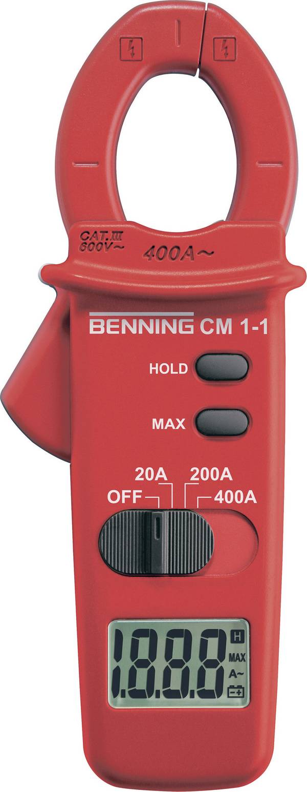 Benning CM 1-1 digitální proudové kleště, CAT III 600 V, Displej (counts): 2000