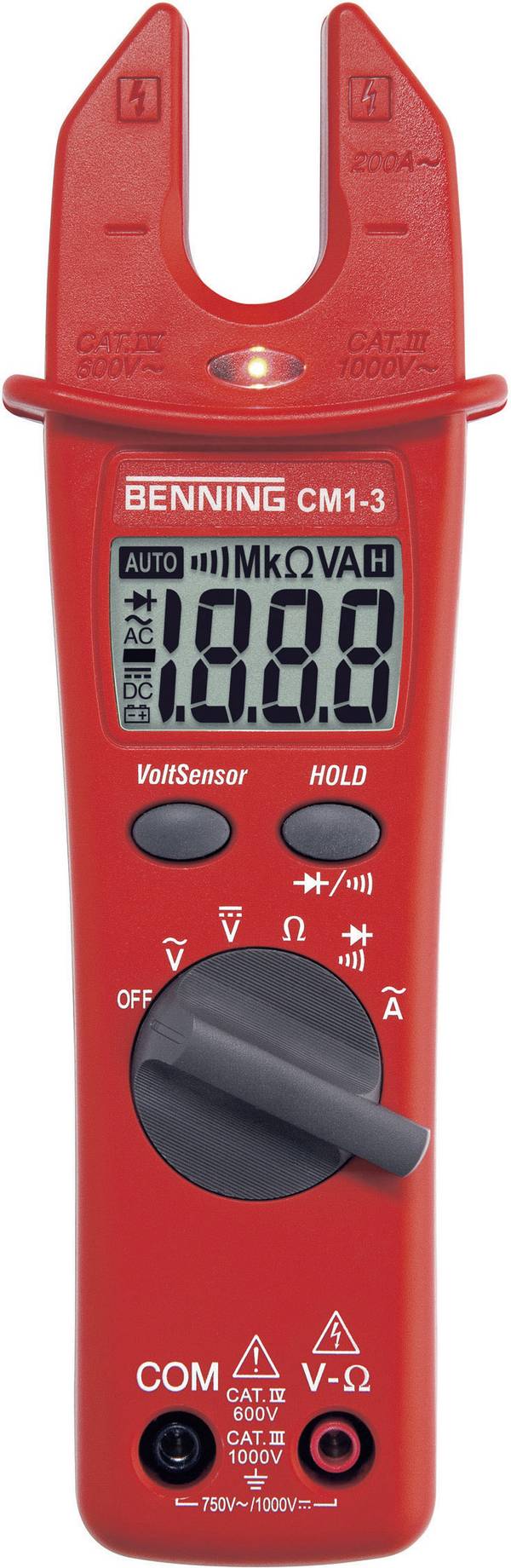 Benning CM 1-3 digitální proudové kleště, multimetr, CAT III 1000 V, CAT IV 600 V, Displej (counts): 2000