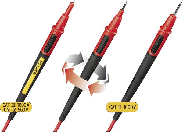 Fluke TL175 sada bezpečnostních měřicích kabelů lamelová zástrčka 4 mm zkušební hroty 1.50 m černá, červená 1 ks