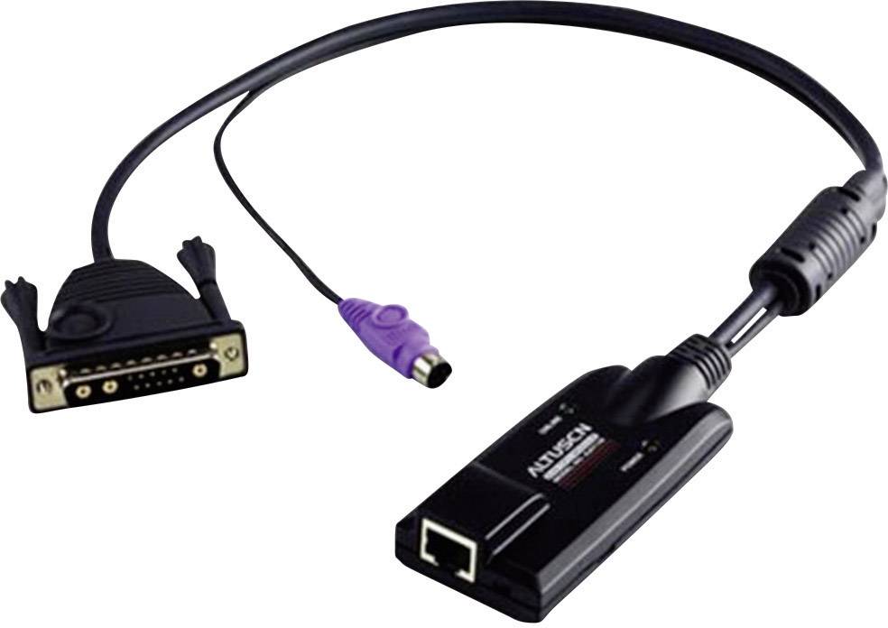 Adaptační kabel propojuje VGA konektor s ethernetovou zásuvkou.