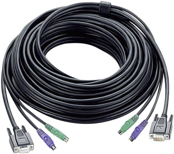 ATEN KVM kabel [2x PS/2 zástrčka, zástrčka SPHD 15 - 2x PS/2 zástrčka, zástrčka SPHD 15] 10.00 m černá